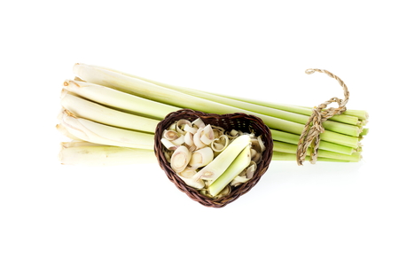 Fresh Lemon grass isolated on white backgroundの写真素材