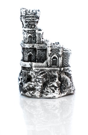 statuette lock reflected in a white backgroundの写真素材