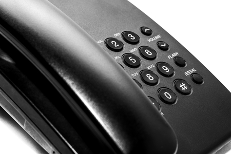 Black office IP Phone isolated on white backgroundの写真素材