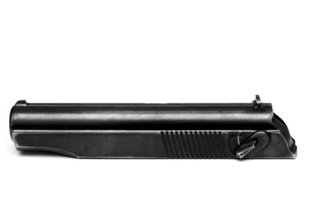 makarov system pistol disassembled isolated on white backgroundの写真素材