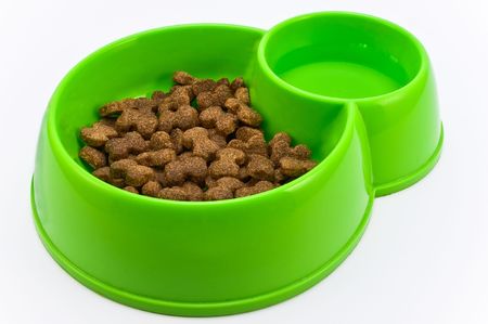 Pet Food Bowl Isolated White on Background の写真素材