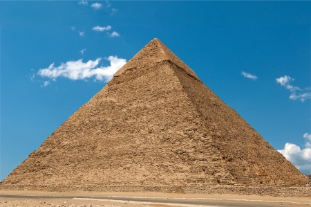 Pyramid of Cheops against the cloudy skyの写真素材