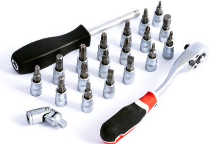 Repair set of tools isolated on white background