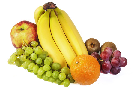 fruit collection isolated on a white backgroundの写真素材