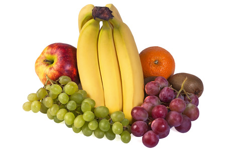 fruit collection isolated on a white backgroundの写真素材
