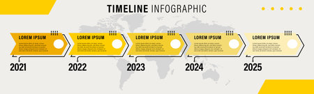 Timeline infographics design template with icons and 5 options or steps.のイラスト素材