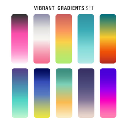 Colorful gradients. Set of gradient gradients. Vector illustration.のイラスト素材