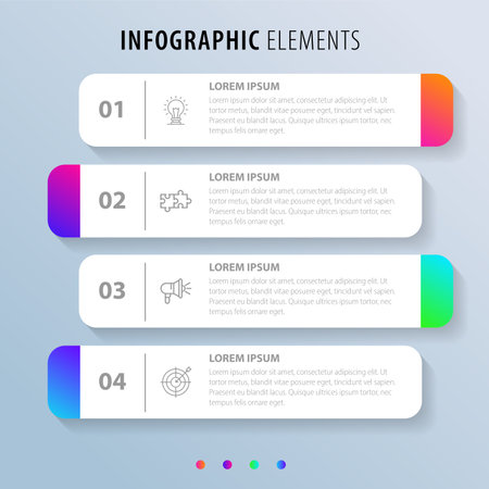 Infographic design template with icons and 4 options or steps. Thin line vector. Infographics business concept.のイラスト素材