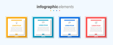 Infographic design with icons and 4 options or steps. Thin line vector. Infographics business concept. Can be used for info graphics, flow charts, presentations, web sites, banners, printed materialsのイラスト素材