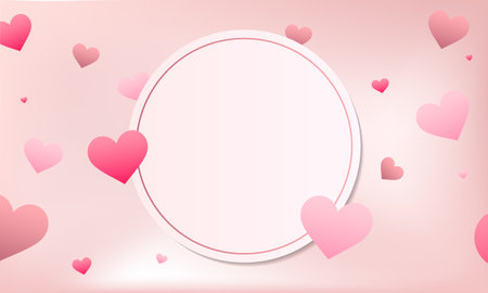 Valentine's day background with pink hearts. Vector illustration.のイラスト素材