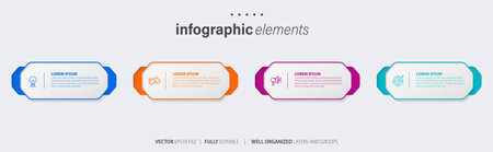 Modern infographics options banner. Vector illustration. Can be used for workflow layout, diagram, number options, step up options, web design.のイラスト素材