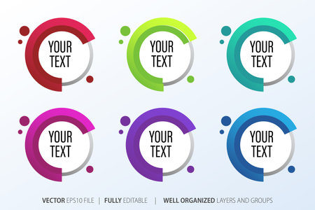 Colorful circle infographics set. Vector illustration for your design.のイラスト素材