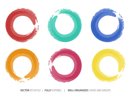 Set of watercolor circles. Vector illustration. Watercolor stains.のイラスト素材