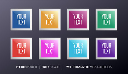 Colorful square frames for your text. Set of colorful frames.のイラスト素材
