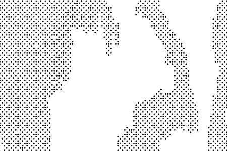 Abstract halftone background. Black and white dots on white background. Vector illustration.のイラスト素材