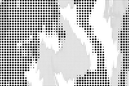 Abstract halftone backdrop in white and black tones in grunge style, monochrome background for business card, poster, interior design, sticker, website, advertisingのイラスト素材