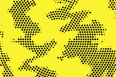 Halftone pattern. Halftone dots on a yellow background. Vector illustration.