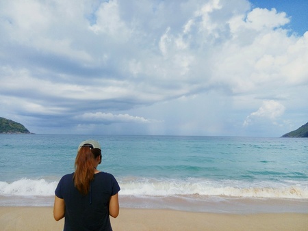 girl on the beach.の素材