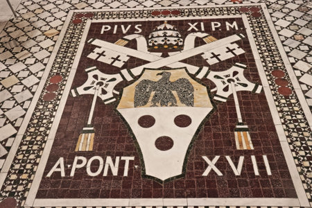 Detail of the mosaic inside the San Giovanni in Laterano Basilica, Rome, Italyの写真素材