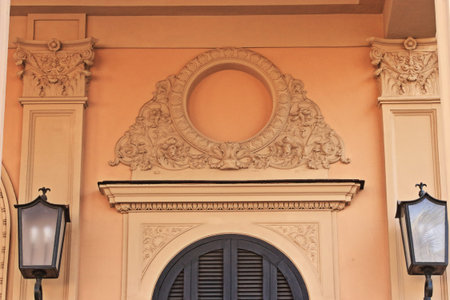 Architectural detail of the facade of the Villa Wolkonsky, the official residence of the British...