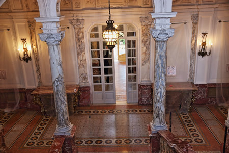 Interiors and details of the Palace of Agriculture in Rome, Italyの写真素材