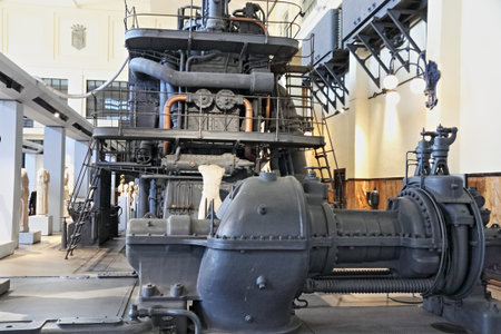 Interior of the Centrale Montemartini museum in Rome, Italy
