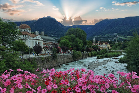Merano, the spa town in Alto Adige, South Tyrol, northern Italy