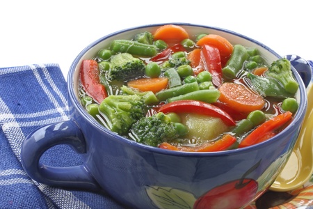 Diet soup with fresh vegetables の写真素材