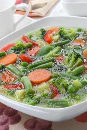 Diet soup with fresh vegetables の写真素材
