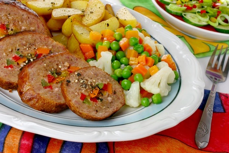 Pork meat stuffed vegetablesの写真素材