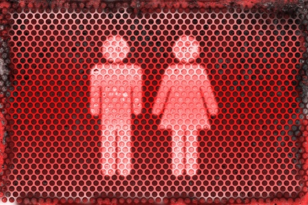 Burned metal abstract background of men   women shape symbol の写真素材