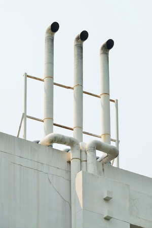 White industrial metal chimney の写真素材