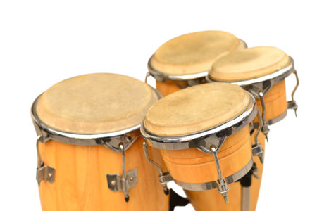 Conga drum set on white background 