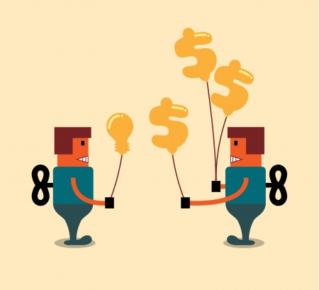 Robot sell an idea, business conceptのイラスト素材