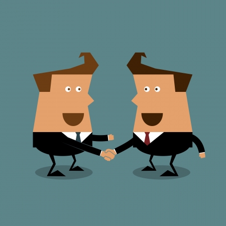 Businessmen shaking hands cartoon illustration, Businessman conceptのイラスト素材