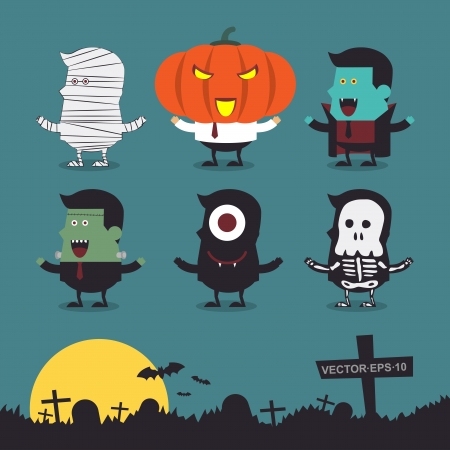 Halloween characters icon set のイラスト素材