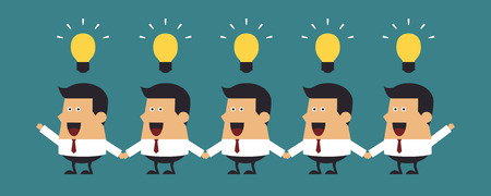 Young businessmen with light bulbs, Business ideaのイラスト素材