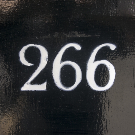 hand painted house number two hundred and sixty six.の写真素材