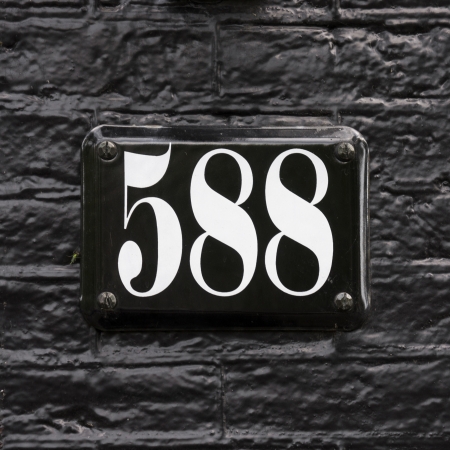 enameled house number five hundred and eighty eightの写真素材
