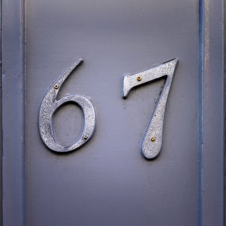 house number sixty sevenの写真素材