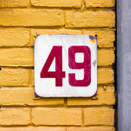 enameled house number forty nine
