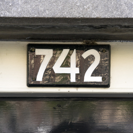 house number seven hundred and fourty twoの写真素材