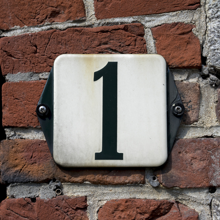 enameled house number oneの写真素材