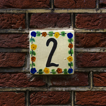 Ceramic house number twoの写真素材