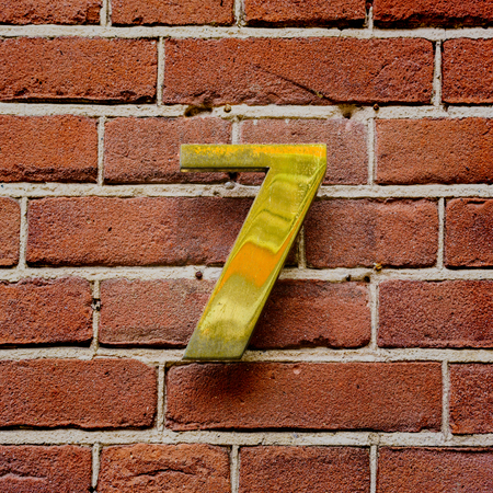 brass house number seven.の写真素材