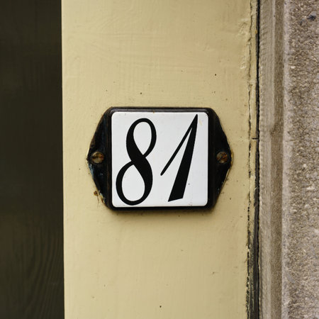 enameled house number eighty one