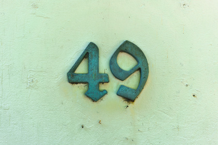 bronze house number forty nineの写真素材