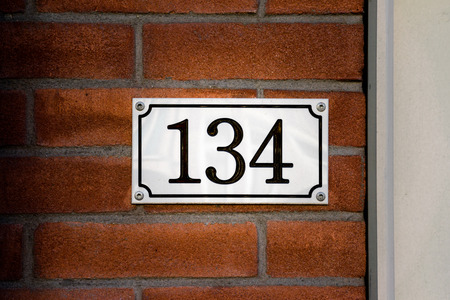 House number one hundred an thirty four (134)の写真素材