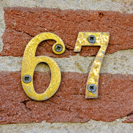 House number sixty seven (67)の写真素材