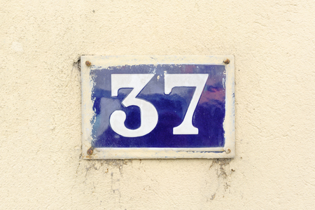 House number thirty seven (37).の写真素材
